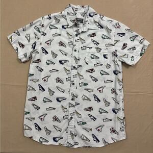 Cornerstore Bodega Men's White Shirt with Colorful Sneaker Print Size Small